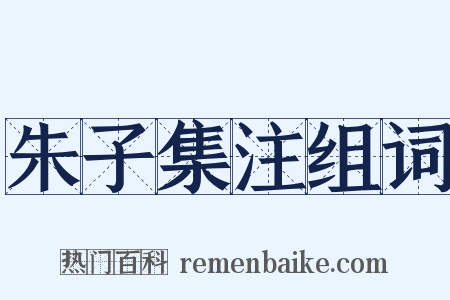 朱子集注组词是什么意思的图片